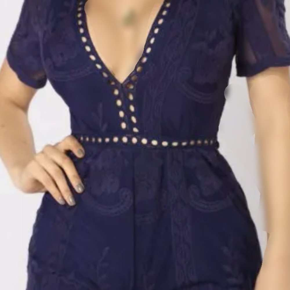NEW Navy lace Fashion Nova Romper